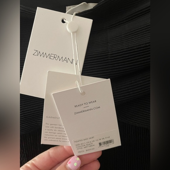 ZIMMERMANN Pleated Midi Skirt - Worn Once, Current Season - Picture 3 of 10